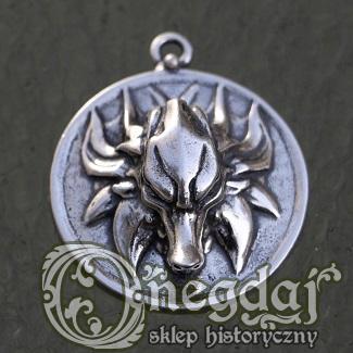 Słowiański wilk - medalion ze srebra pr. 925,  23g